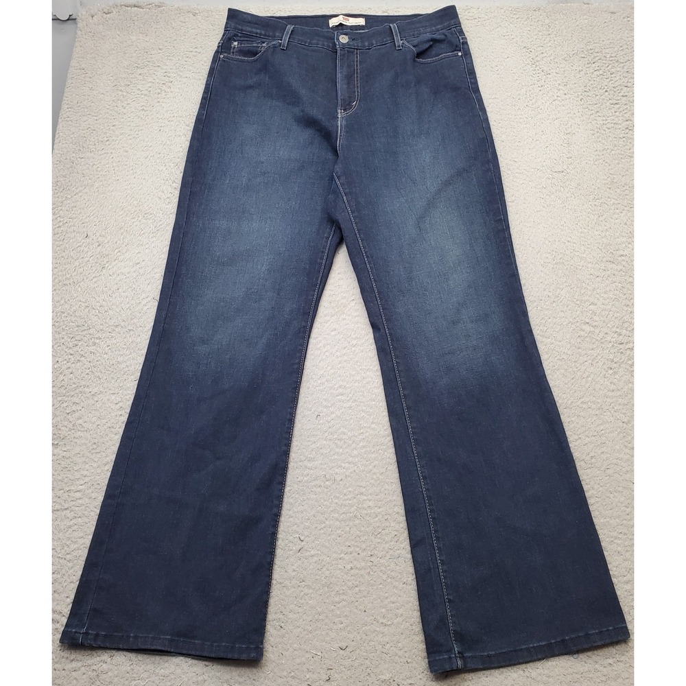 Levi's 512 Bootcut Jeans Womens Size 18M Blue Denim Cotton Slim Fit Dark Wash